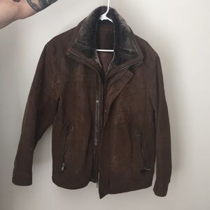 Leather suede Bomber Jacket